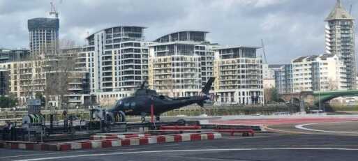 Osea island helicopter departing